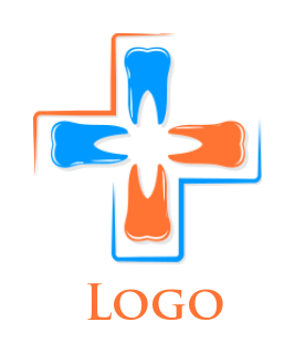 medical logo template teeth forming cross - logodesign.net