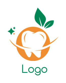 dentist logo icon teeth in orange