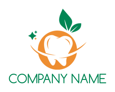 medical logo icon teeth merged with orange