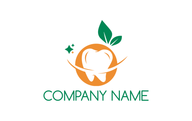 medical logo icon teeth merged with orange