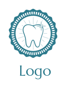design a medical logo teeth inside the vintage badge 