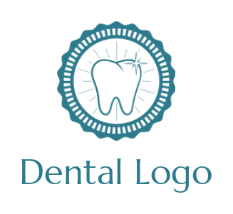design a medical logo teeth inside the vintage badge
