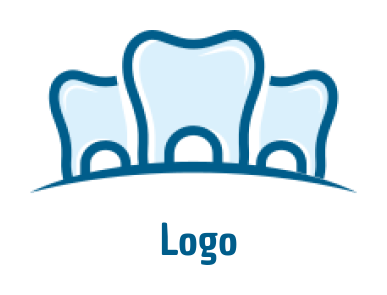 generate a medical logo of a teeth with swoosh