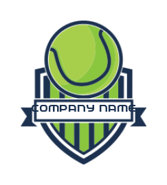 sports logo online tennis ball in front of a shield - logodesign.net