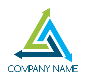 create a logo of marketing three abstract arrows Forming Triangle