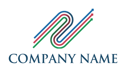 investment logo maker three arrows in S shape