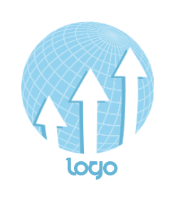 marketing logo symbol three arrows in the globe
