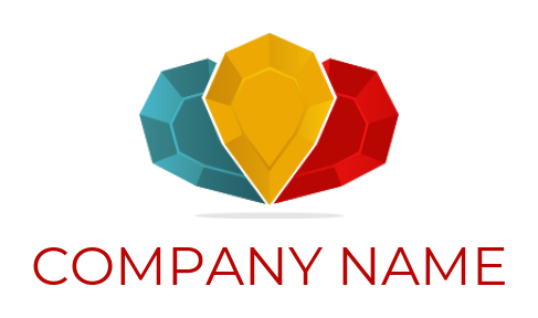 create a gemstones logo three colorful diamonds