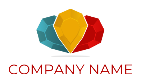 create a gemstones logo three colorful diamonds - logodesign.net