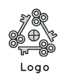 real estate logo three keys forming triangle