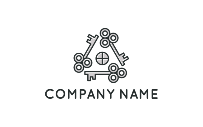 real estate logo three keys forming triangle | Logo Template by ...