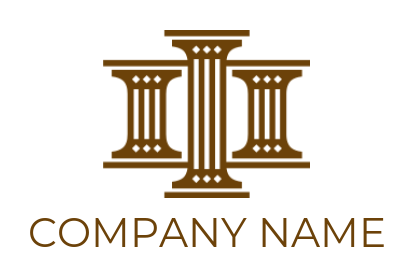 law firm logo template three courthouse pillars