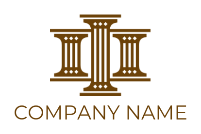 law firm logo template three courthouse pillars