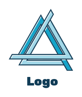Letter A logo three lines creating letter L