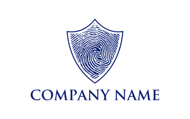 employment logo maker thumb print in shield - logodesign.net