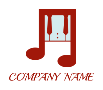 make a music logo tie inside the music note with piano - logodesign.net