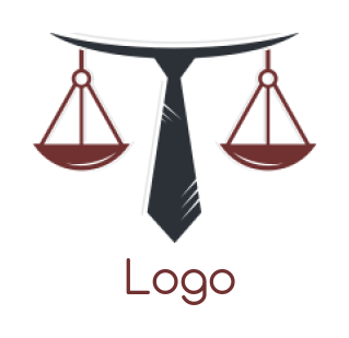 attorney logo maker tie with scale of justice