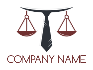 attorney logo maker tie with scale of justice