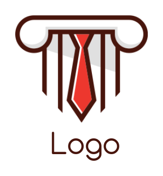 employment logo template with tie with pillar