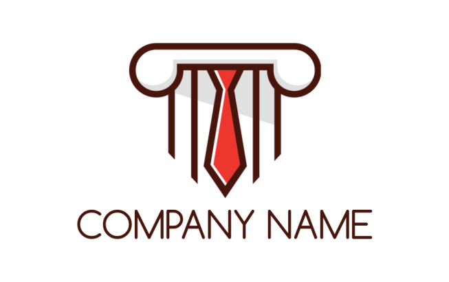 employment logo template with tie with pillar