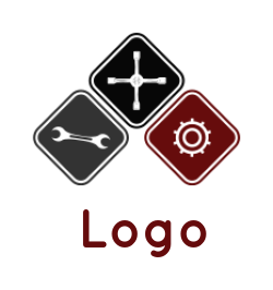 create a handyman logo tools in rounded squares