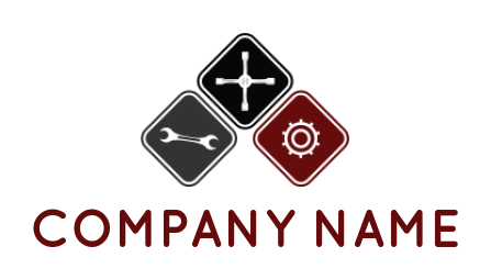 create a handyman logo tools in rounded squares