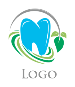 medical logo icon tooth with leaves
