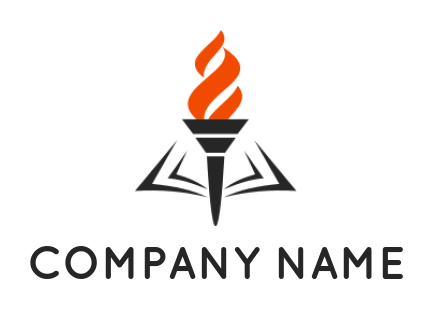 Generate a logo of torch and bible 