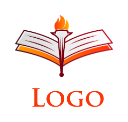 Torch in center of open book icon
