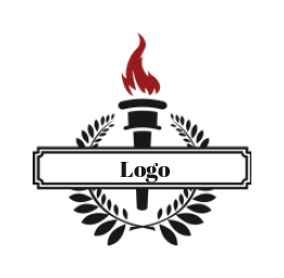 consulting logo badge torch with laurel wreath