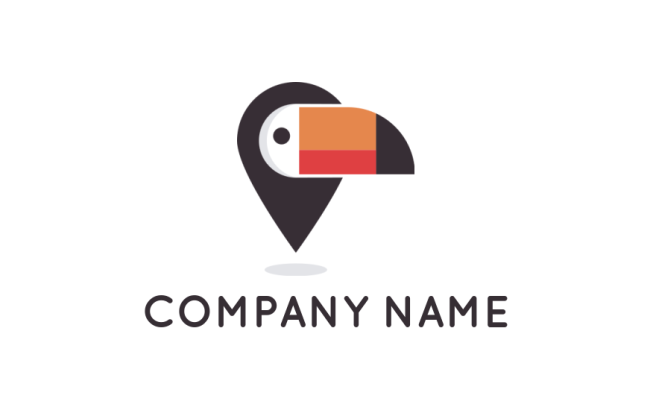 Toucan with location symbol