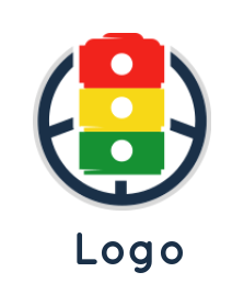 driving school logo traffic sign in circle