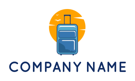 travel logo maker travel bag in sun with birds