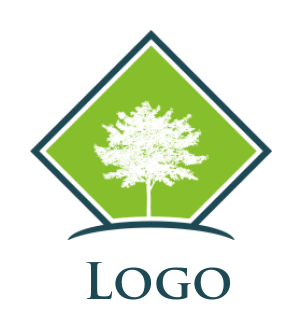 landscape logo template tree in a rhombus shape - logodesign.net