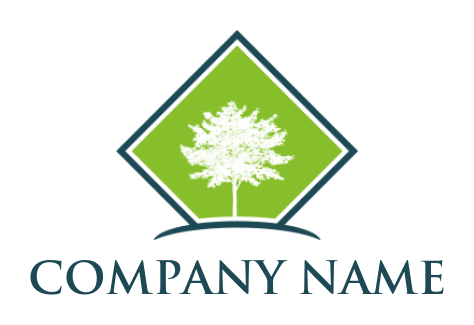 landscape logo template tree in a rhombus shape - logodesign.net