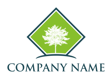 landscape logo template tree in a rhombus shape - logodesign.net