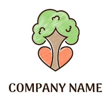 create a landscape logo icon tree in the heart