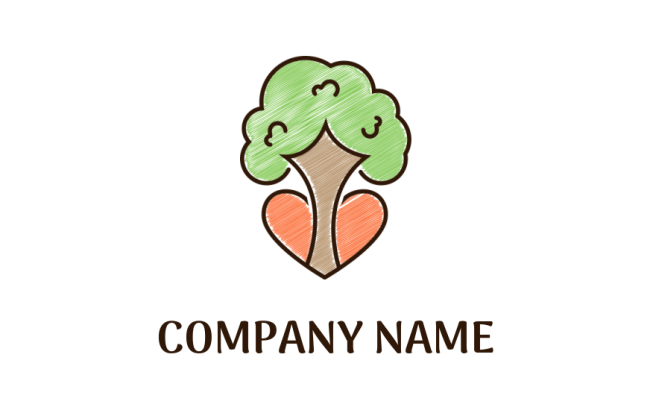 landscape logo icon tree in the heart - logodesign.net