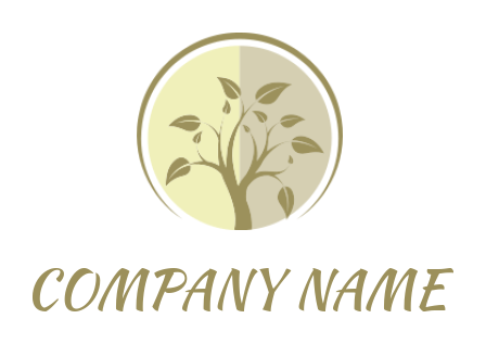 Landscaping logo tree inside a circle