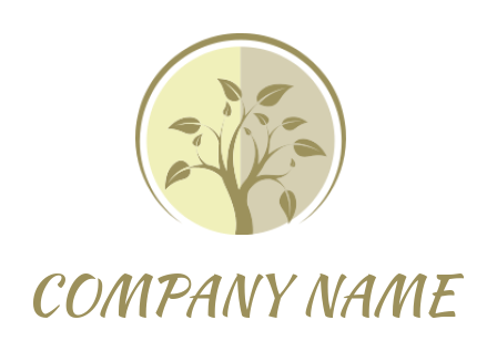 Landscaping logo tree inside a circle