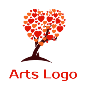 dating logo maker tree made of heart - logodesign.net