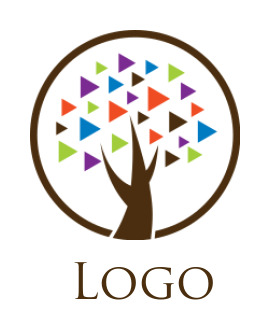 create a media logo tree made off play button