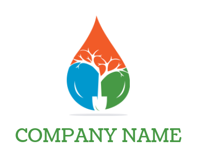 home improvement logo of plant inside droplet