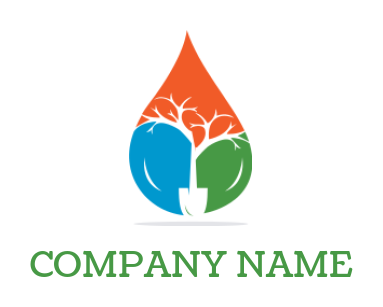 home improvement logo of plant inside droplet