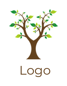 generate an agriculture logo tree with leaves