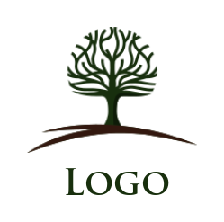 landscape logo maker tree with line branches