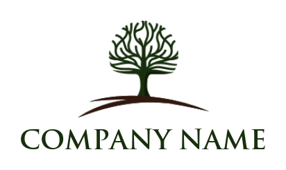 landscape logo maker tree with line branches - logodesign.net