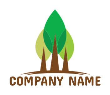 landscape logo of trees for forest with swoosh