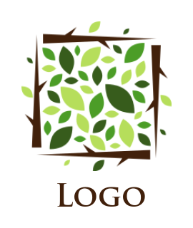 landscape logo trees with leaves form a square