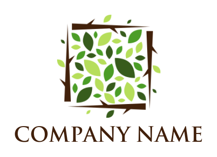 landscape logo trees with leaves form a square